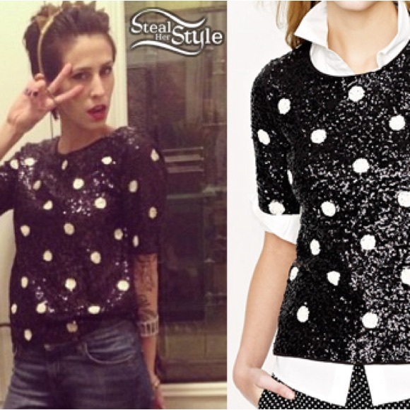 J.crew full sequin polka dot tee size medium - Picture 7 of 9